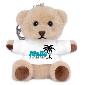 Malle Palmen Strand Vibe - türkis 2026 - Teddy Schlüsselanhänger - Weiß - Vorne