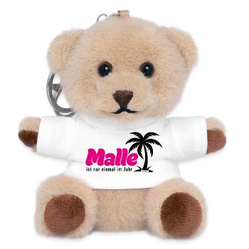 Malle ist nur einmal im Jahr 2026 - pink - Teddy Schlüsselanhänger - Weiß - Vorne