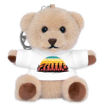 Dog Walker Gift for Dog Trainer - Teddy Keyring - white - Front