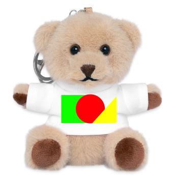 Red circle meets green-yellow - Teddy Keyring - white - Front