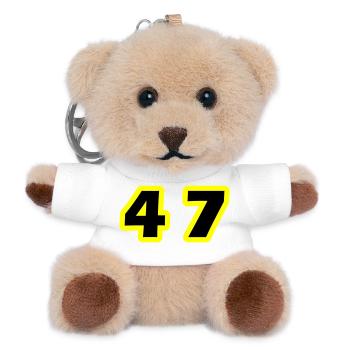 47 Zahl symbol - Teddy Schlüsselanhänger - Weiß - Vorne