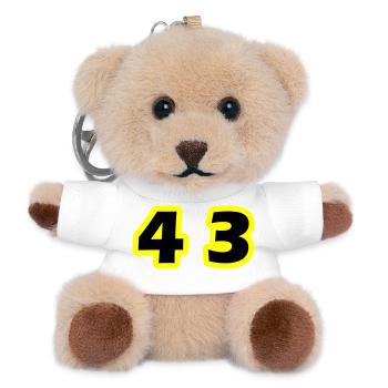 43 Zahl symbol - Teddy Schlüsselanhänger - Weiß - Vorne