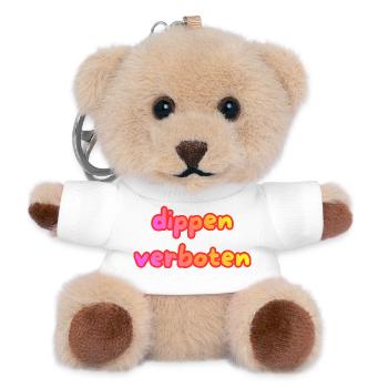 dippen verboten - Teddy Schlüsselanhänger - Weiß - Vorne