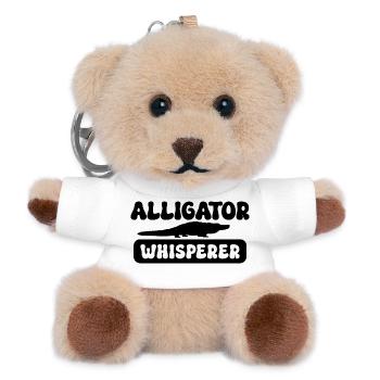 Alligator Whisperer – Funny Reptile Design - Teddy Keyring - white - Front