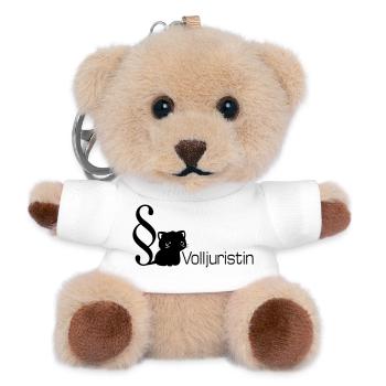 Jura Katze Volljuristin - Teddy Schlüsselanhänger - Weiß - Vorne