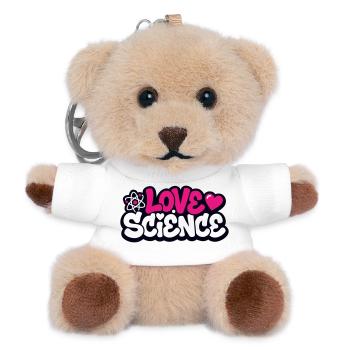 Love Science Schriftzug Logo - Teddy Schlüsselanhänger - Weiß - Vorne