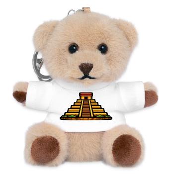 Maya-Pyramide Abendlicht - Teddy Schlüsselanhänger - Weiß - Vorne