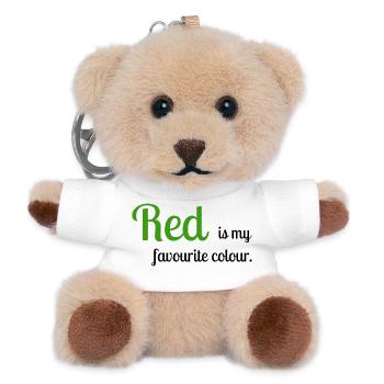 Red - Teddy Keyring - white - Front
