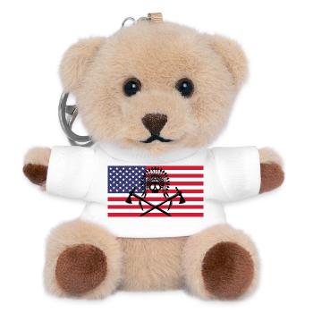 Indian skull and American flag - Teddy Keyring - white - Front