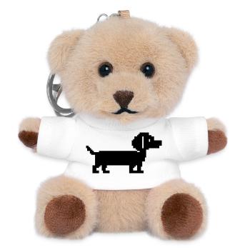 Dachshund Dachshund Retro Pixel Art - Teddy Keyring - white - Front