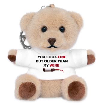 Art de la bouteille de vin fine - Porte-clés ourson - blanc - Devant