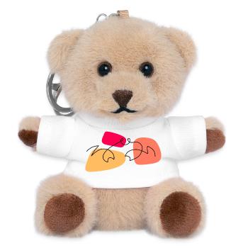 Lineart crab with color background - Teddy Keyring - white - Front
