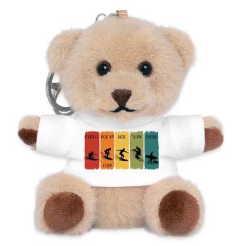 Retro-Surf-Stufen Paddel-Pop-up-Fahrt Ufer - Teddy Schlüsselanhänger - Weiß - Vorne