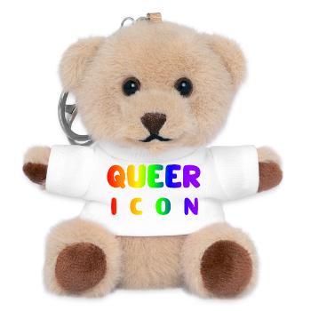 Queer Icon Regenbogen Regenbogenfahne Geschenkidee - Teddy Schlüsselanhänger - Weiß - Vorne