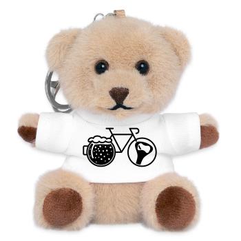 Fahrrad mit Bierglas. Radfahrer, Fahrrad und Flaschenöffner. - Teddy Schlüsselanhänger - Weiß - Vorne