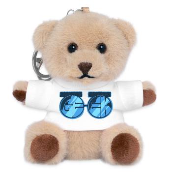Geek, Cartoon Word - Teddy Schlüsselanhänger - Weiß - Vorne