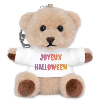 HALLOWEEN. KÜRBIS. HALLOWEEN-KÜRBIS. ANGST - Teddy Schlüsselanhänger - Weiß - Vorne