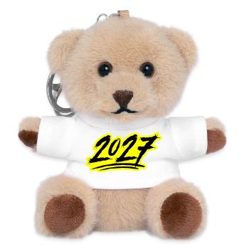 2027 Jahreszahl - Teddy Schlüsselanhänger - Weiß - Vorne