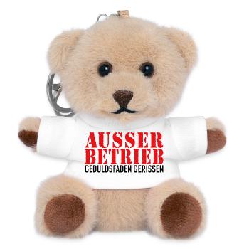 Ausser Betrieb Pause Feierabend Lustiger Spruch - Teddy Schlüsselanhänger - Weiß - Vorne