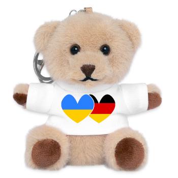 Ukraine Deutschland Freundschaft  - Teddy Schlüsselanhänger - Weiß - Vorne