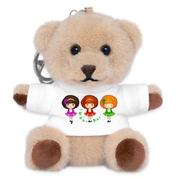 Irische Tanzmädchen - Teddy Schlüsselanhänger - Weiß - Vorne