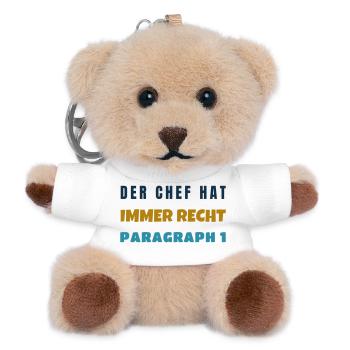 Der Chef Hat Immer Recht Paragraph 1 Bürospruch - Teddy Schlüsselanhänger - Weiß - Vorne