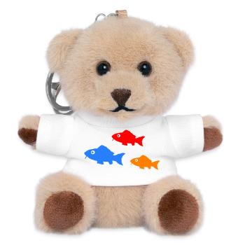 Bunte Fischsilhouetten Trio - Teddy Schlüsselanhänger - Weiß - Vorne
