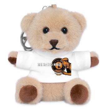 Mahlgrad-Nerd – Kaffee Geschenk für Barista & Kaff - Teddy Schlüsselanhänger - Weiß - Vorne