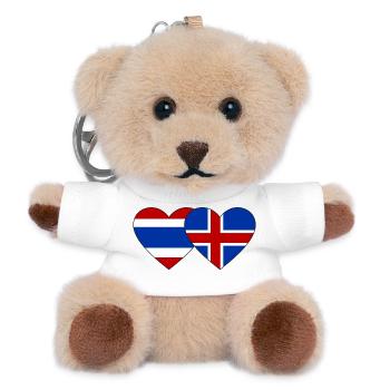 Thailand Island Flagge Herzform - Teddy Schlüsselanhänger - Weiß - Vorne