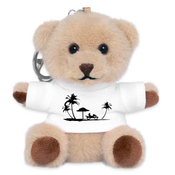 Holiday Beach with Woman Silhouette on Beach - Teddy Schlüsselanhänger - Weiß - Vorne
