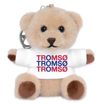 TROMSO Norway Norwegen Norge Norwegische Flagge - Teddy Schlüsselanhänger - Weiß - Vorne