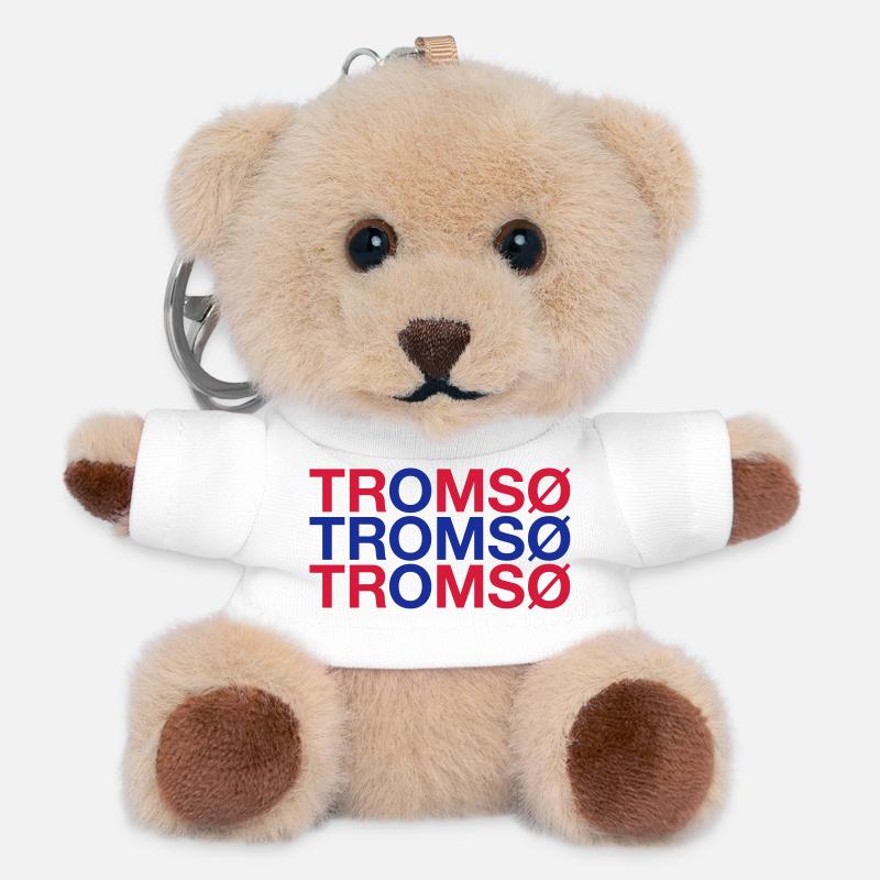 TROMSO Norvège Norvège Norvège Drapeau norvégien - Porte-clés ourson - blanc