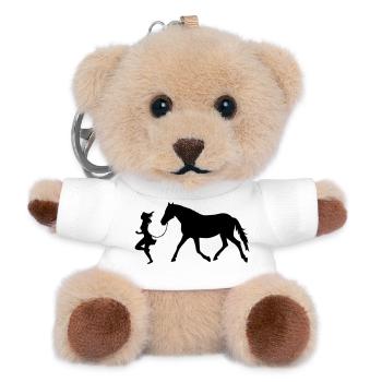 Women with horse - Porte-clés ourson - blanc - Devant