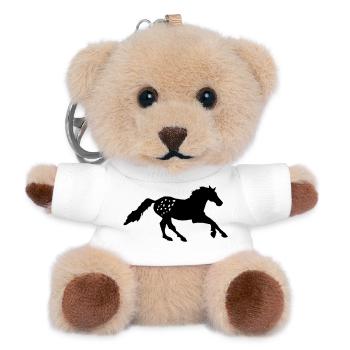 Tigerschecke  Appaloosa  Pferd Noriker Reiten - Teddy Schlüsselanhänger - Weiß - Vorne