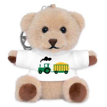 tracteur - Porte-clés ourson - blanc - Devant