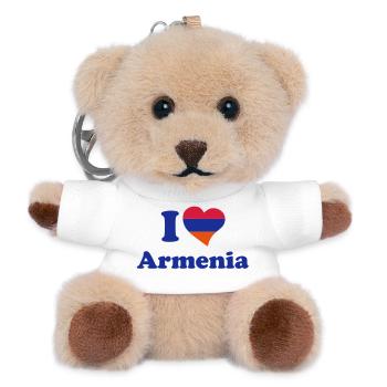 I love Armenia - J'aime l'Arménie - Porte-clés ourson - blanc - Devant