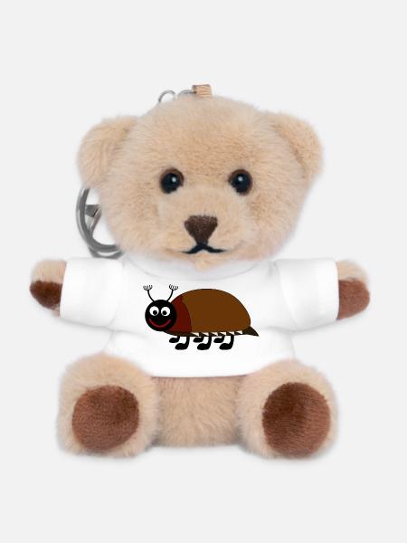 Verspielte Käferillustration für Kinder - Teddy Schlüsselanhänger - Weiß