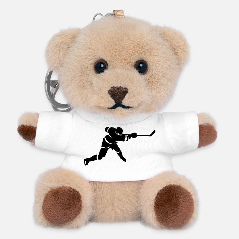 Hockey - Porte-clés ourson - blanc