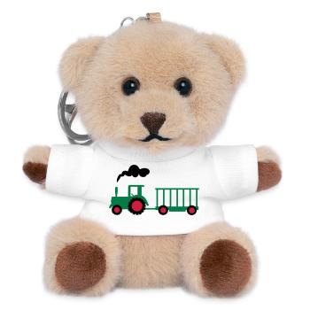 tracteur - Porte-clés ourson - blanc - Devant