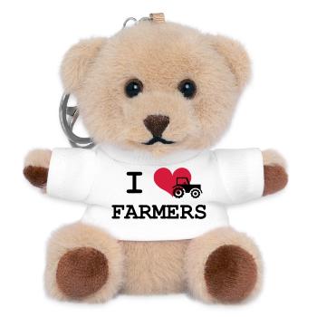 I Love Farmers - Porte-clés ourson - blanc - Devant