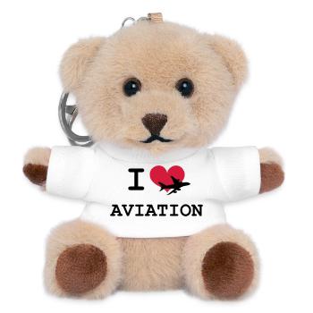 I Love Aviation - Porte-clés ourson - blanc - Devant