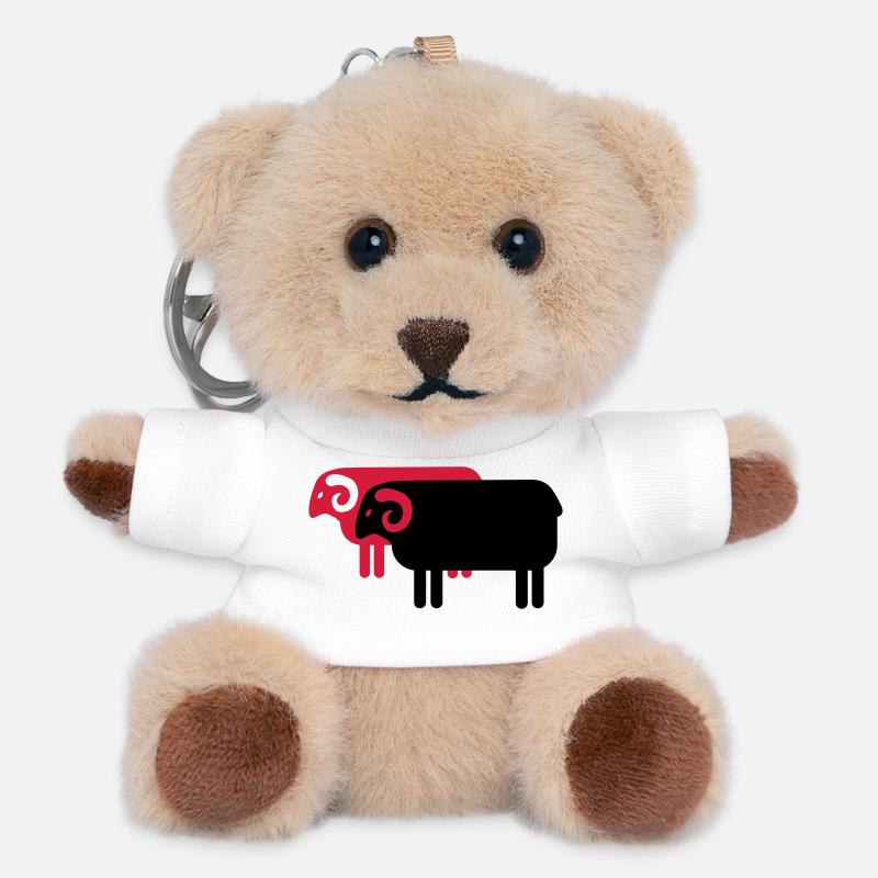 Heidschnucken Lüneburger Heide - Teddy Schlüsselanhänger - Weiß