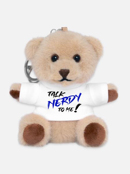 Nerd Graffiti Blue - Teddy Keyring - white
