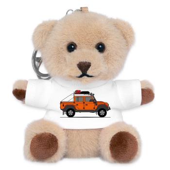 Defender Double Cab Offroad Orange - Teddy Schlüsselanhänger - Weiß - Vorne