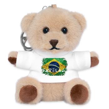 Favelas Flag: Breaks in Green and Yellow - Teddy Keyring - white - Front