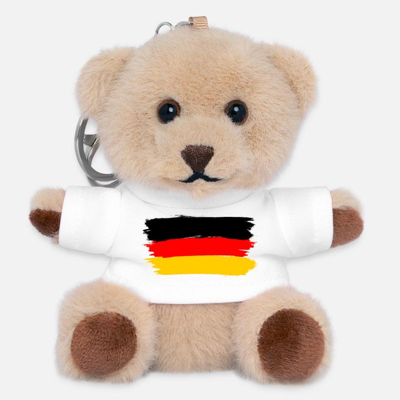 Germany ✅ Flag Germany Flag ✔ - Teddy Keyring - white