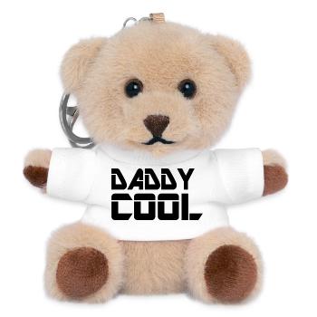 Geometric Line Art Daddy Cool - Teddy Keyring - white - Front