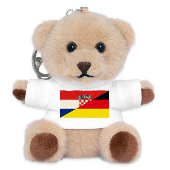 Germany and Croatia Vintage Flag - Teddy Keyring - white - Front
