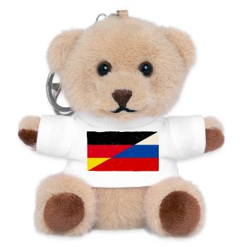 Deutschland und Russland Vintage Flagge - Teddy Schlüsselanhänger - Weiß - Vorne