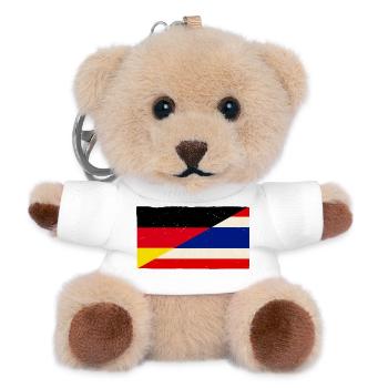 Deutschland und Thailand Vintage Flagge - Teddy Schlüsselanhänger - Weiß - Vorne
